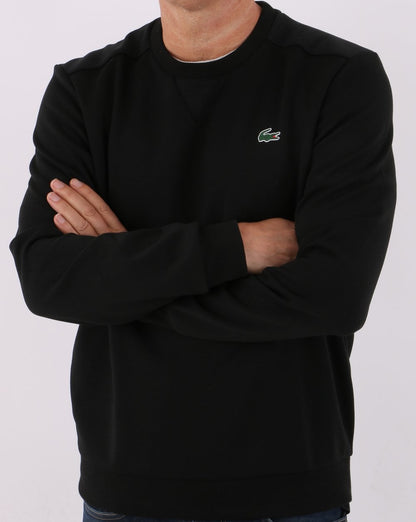 Lacoste Sports – Schwarzes Sweatshirt mit Mesh-Einsätzen