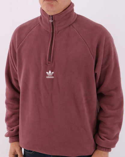 Adidas Originals Trefoil Half Zip Fleece Quiet Crinson