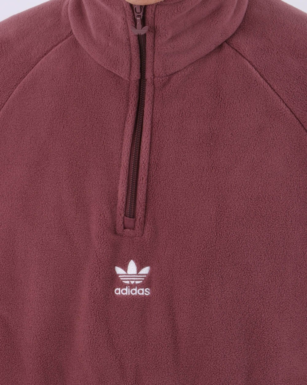 Adidas Originals Trefoil Half Zip Fleece Quiet Crinson