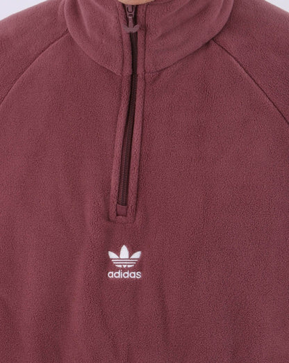 Adidas Originals Trefoil Half Zip Fleece Quiet Crinson