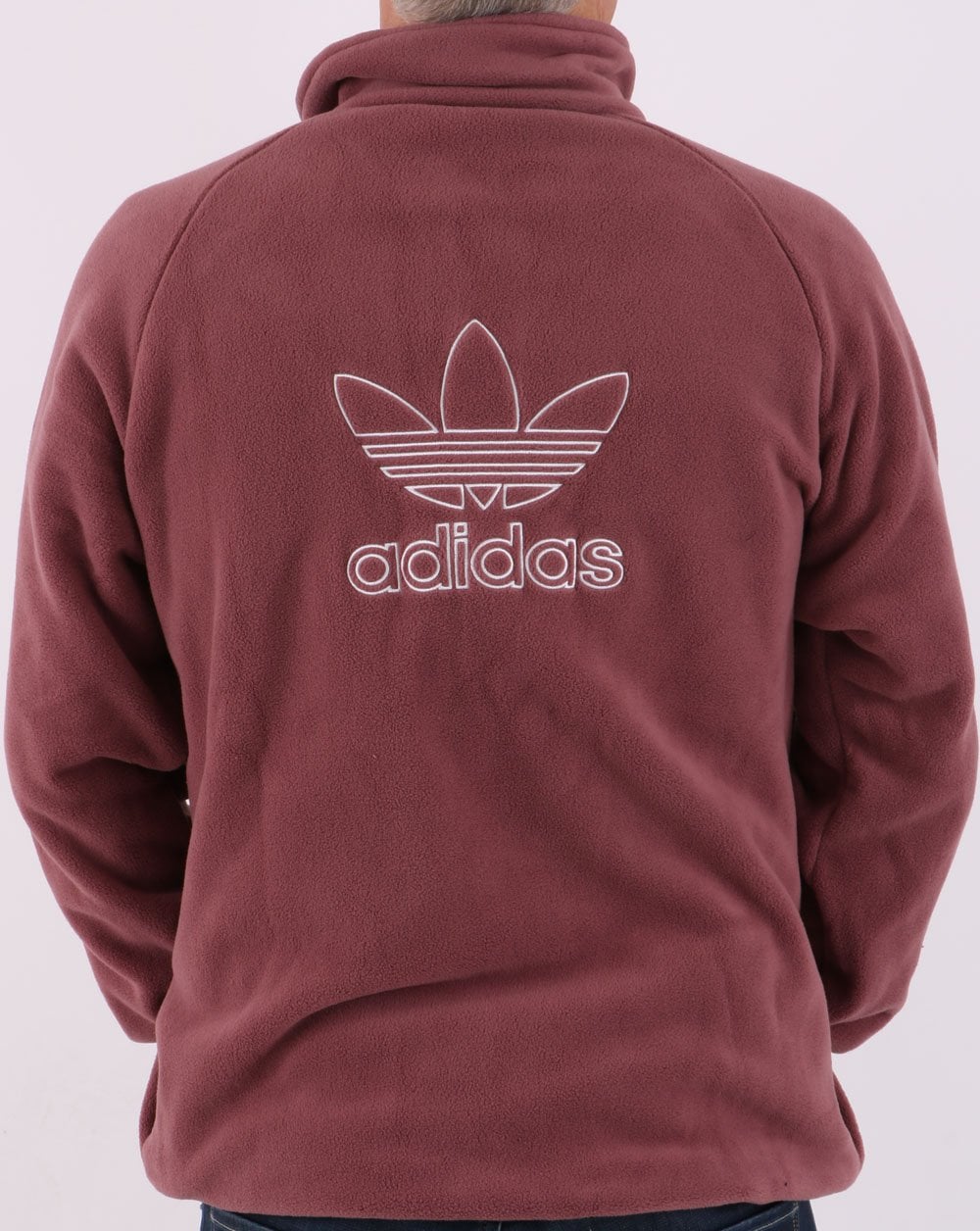Adidas Originals Trefoil Half Zip Fleece Quiet Crimson