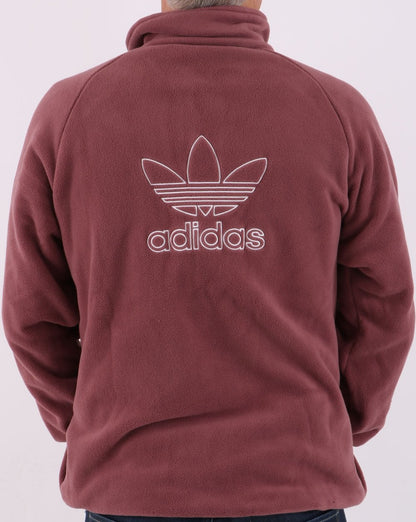 Adidas Originals Trefoil Half Zip Fleece Quiet Crinson