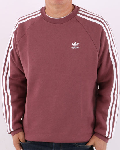 Adidas Originals 3-Streifen Crew Sweatshirt Quiet Crimson
