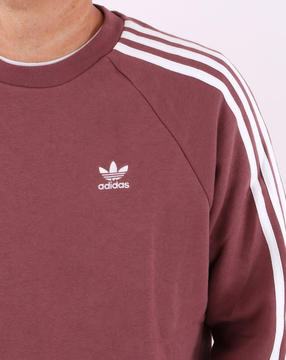 Adidas Originals 3 Stripes Crew Sweat Quiet Crimson