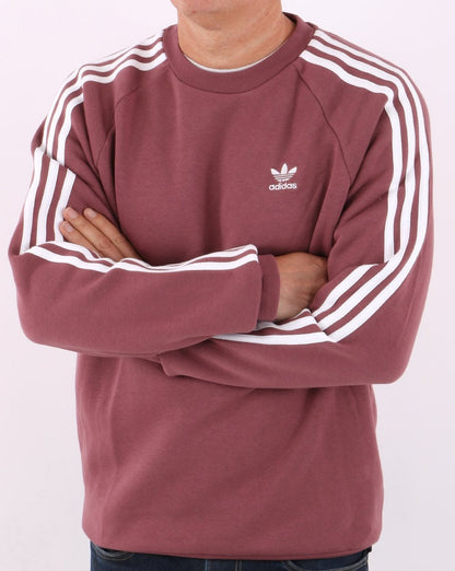Adidas Originals 3-Streifen Crew Sweatshirt Quiet Crimson