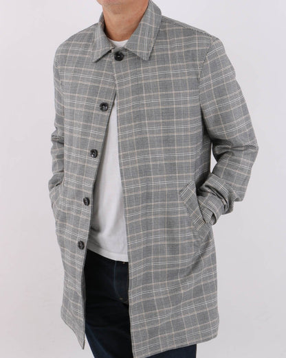 Trojan Prince of Wales Check Regenmantel Grau-Schwarz