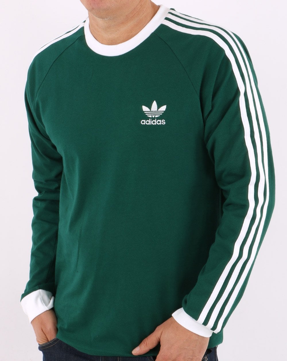 Adidas Originals 3-Streifen Langarm-T-Shirt Collegiate Green