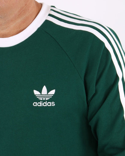 Adidas Originals 3-Streifen Langarm-T-Shirt Collegiate Green