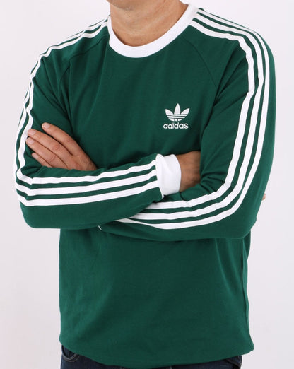 Adidas Originals 3-Streifen Langarm-T-Shirt Collegiate Green