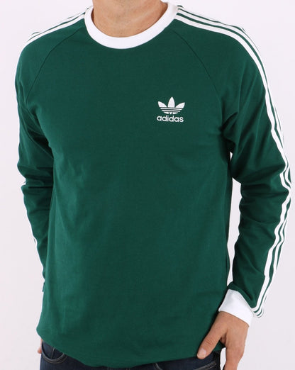 Adidas Originals 3-Streifen Langarm-T-Shirt Collegiate Green