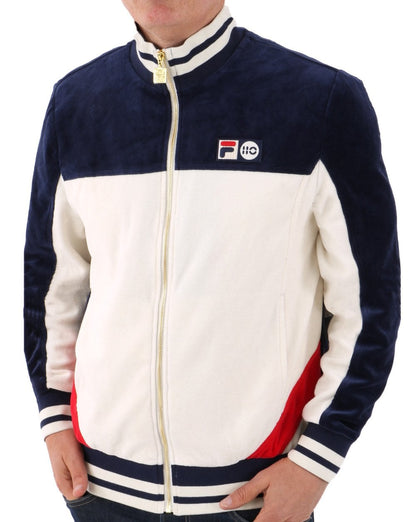 Fila Vintage Velour Tiebreak 110 Trainingsjacke Creme/Marineblau