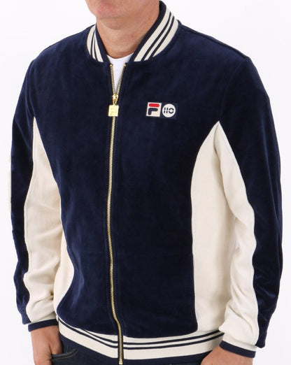Fila Vintage Settanta 110 Velours-Trainingsoberteil, Marineblau