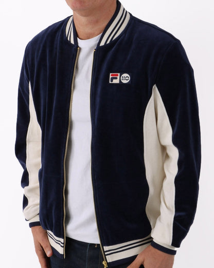 Fila Vintage Settanta 110 Velours-Trainingsoberteil, Marineblau