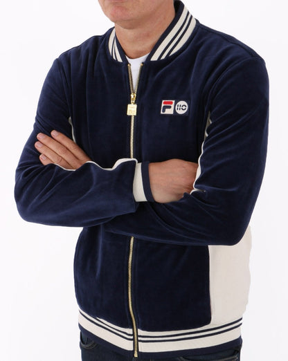 Fila Vintage Settanta 110 Velours-Trainingsoberteil, Marineblau