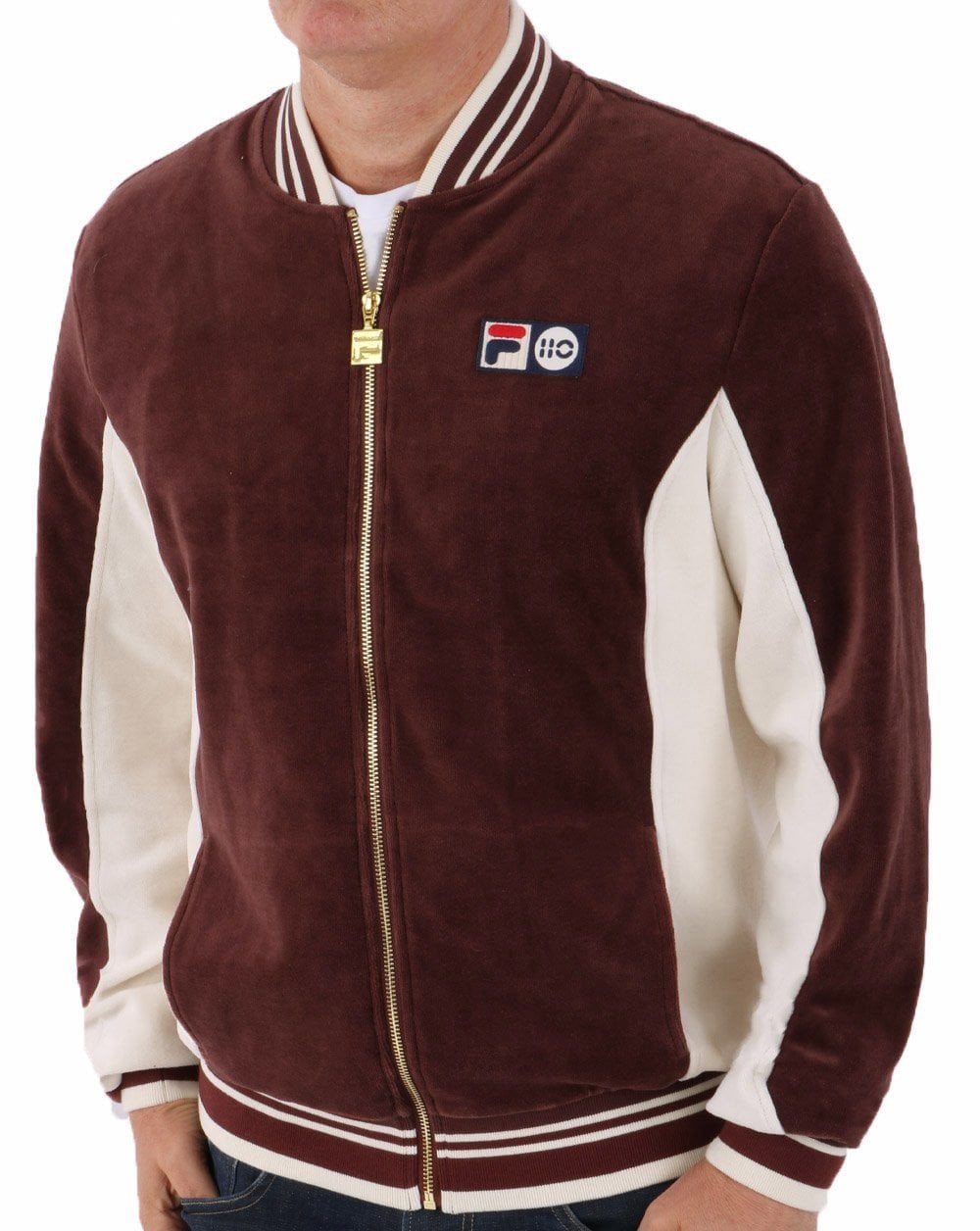 Fila Vintage Settanta 110 Velour Track Top Choc