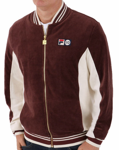 Fila Vintage Settanta 110 Velours-Trainingsoberteil Choc