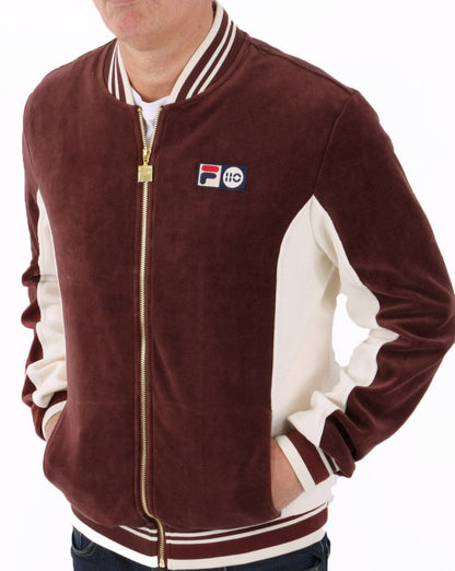 Fila Vintage Settanta 110 Velours-Trainingsoberteil Choc