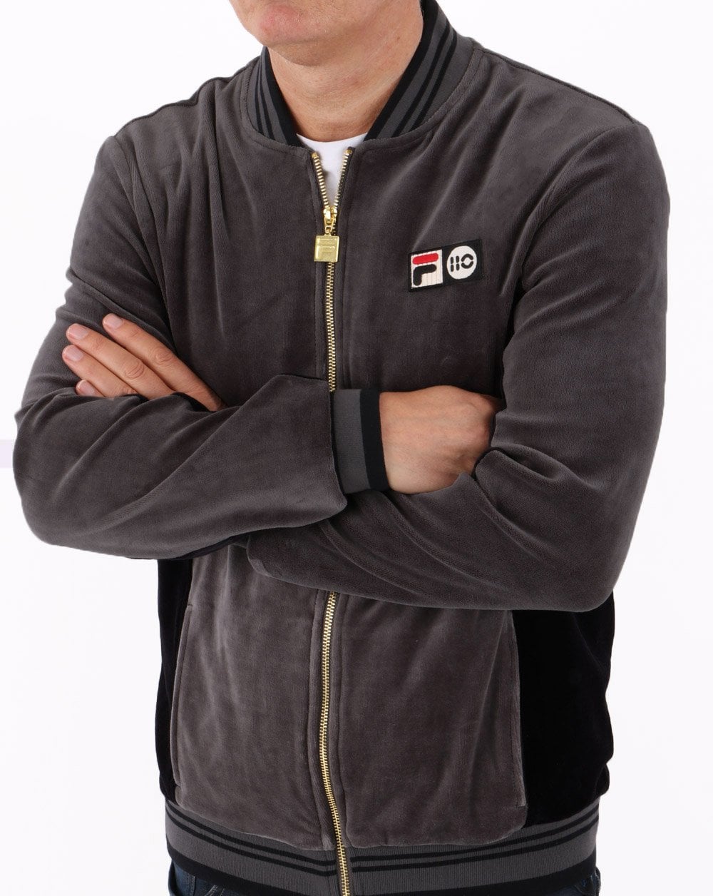 Fila Vintage Settanta 110 Velour Track Top Grey/Black