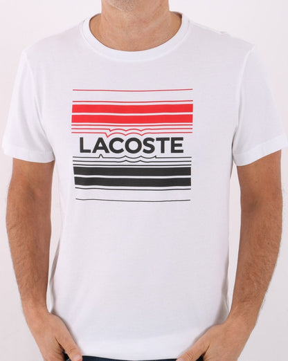 Lacoste Sport – T-Shirt mit stilisiertem Logo in Weiß