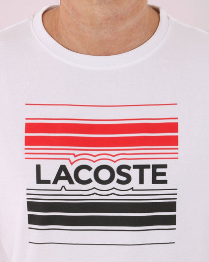Lacoste Sport – T-Shirt mit stilisiertem Logo in Weiß