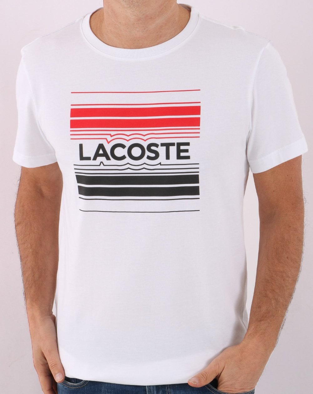 Lacoste Sport – T-Shirt mit stilisiertem Logo in Weiß