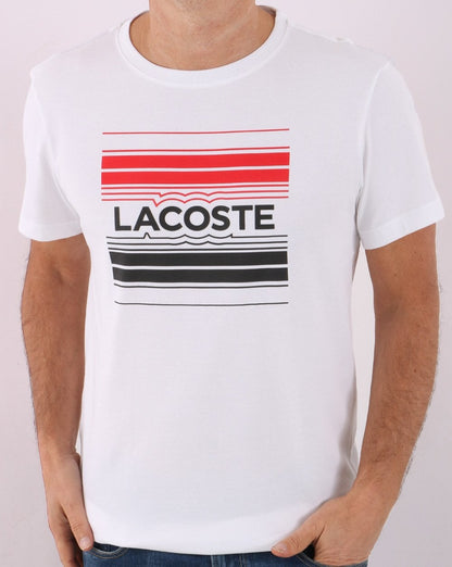 Lacoste Sport – T-Shirt mit stilisiertem Logo in Weiß