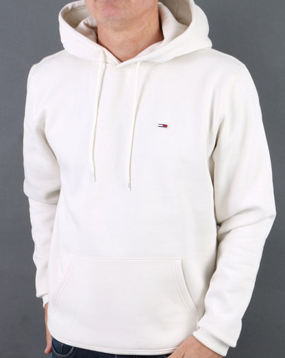 Tommy Jeans – Fleece-Kapuzenpullover in Creme