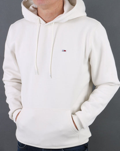 Tommy Jeans – Fleece-Kapuzenpullover in Creme