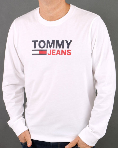 Tommy Jeans Long Sleeve Corp T-shirt White