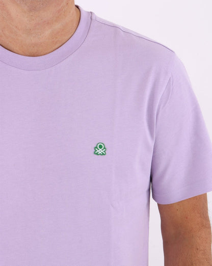 Benetton T-Shirt mit kleinem Logo in Flieder