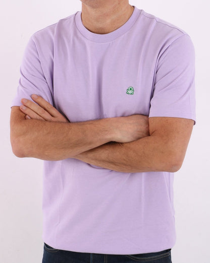Benetton T-Shirt mit kleinem Logo in Flieder