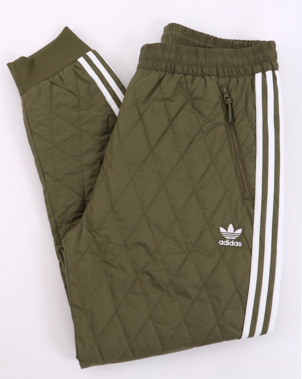 Adidas Originals – Gesteppte SST-Trainingshose in Olivgrün