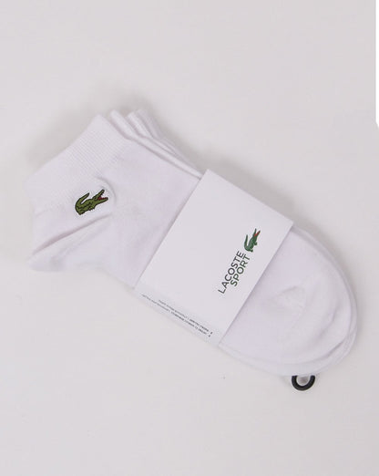 Lacoste Sport – Niedrig geschnittene Socken im Dreierpack, Weiß