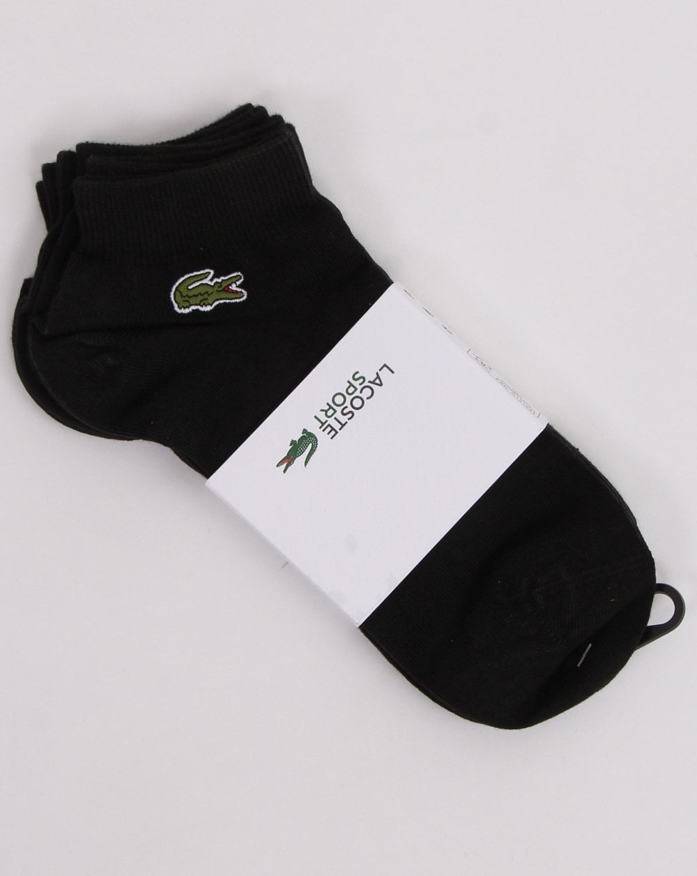Lacoste Sport – Niedrig geschnittene Socken im Dreierpack in Schwarz