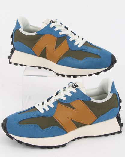 New Balance 327 Trainer Blau/Khaki/Hellbraun