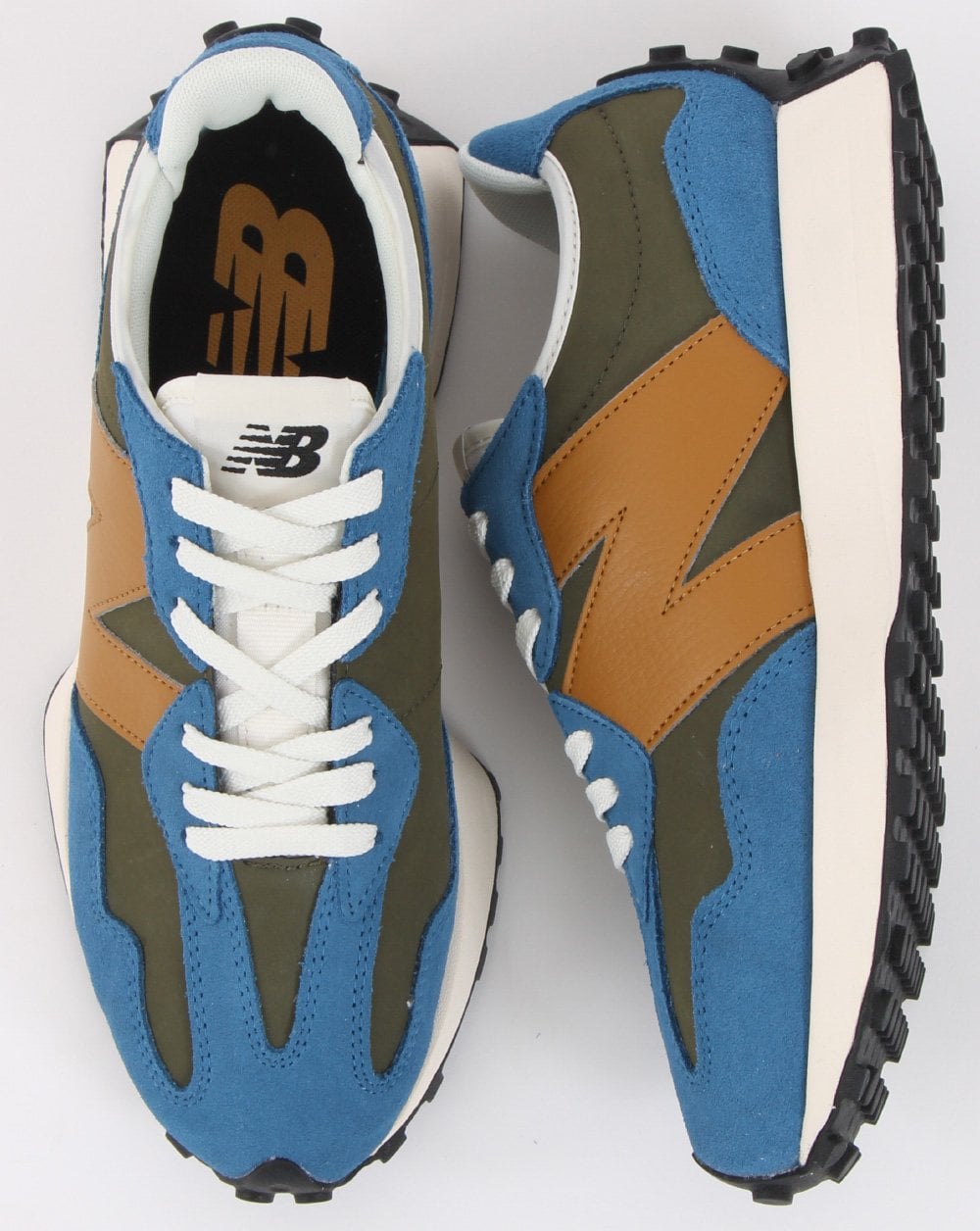 New Balance 327 Trainer Blue/Khaki/Tan
