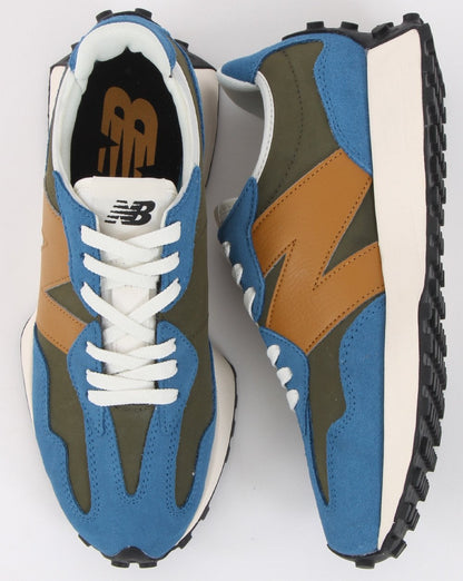 New Balance 327 Trainer Blau/Khaki/Hellbraun