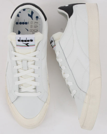 Diadora Melody Leder-Sneaker im Used-Look Weiß/Schwarz