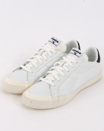 Diadora Melody Leder-Sneaker im Used-Look Weiß/Schwarz