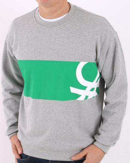 Benetton Logo Sweatshirt Grau