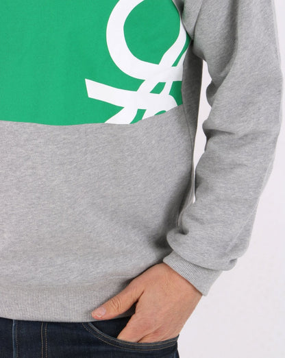 Benetton Logo Sweatshirt Grau