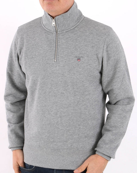Gant Original Half Zip Sweat Grey Melange