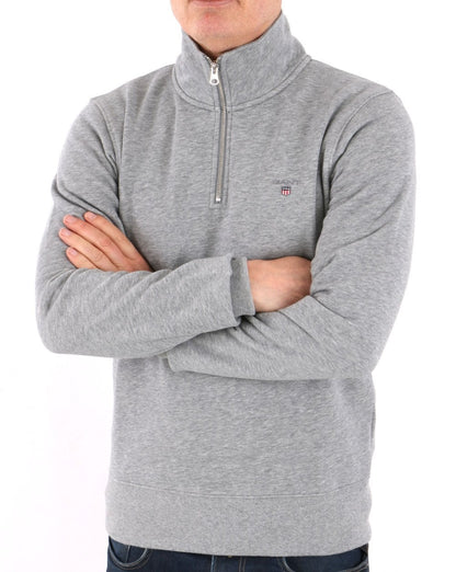 Gant Original Half Zip Sweat Grau Melange