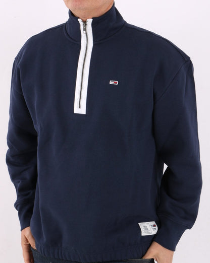 Tommy Jeans Sweatshirt mit halbem Reißverschluss, Marineblau