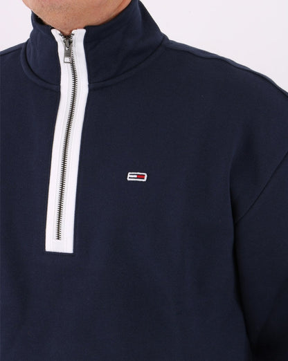 Tommy Jeans Sweatshirt mit halbem Reißverschluss, Marineblau