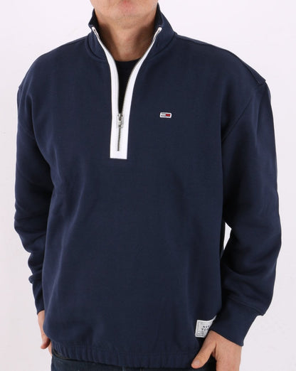Tommy Jeans Sweatshirt mit halbem Reißverschluss, Marineblau