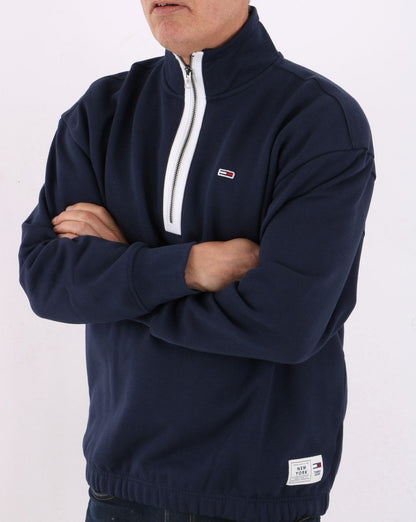 Tommy Jeans Sweatshirt mit halbem Reißverschluss, Marineblau