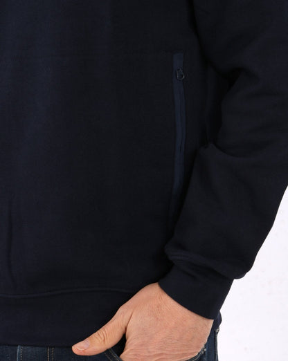 Weekend Offender – Sweatshirt mit 1/4-Reißverschluss in Marineblau