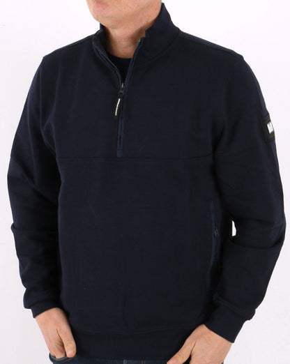 Weekend Offender – Sweatshirt mit 1/4-Reißverschluss in Marineblau