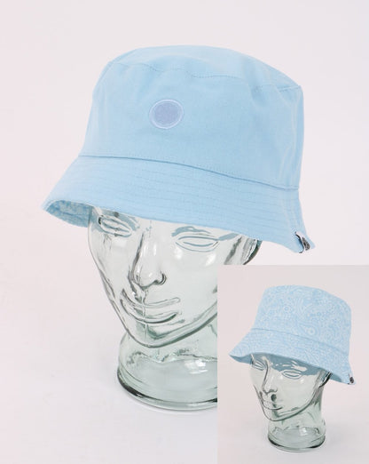 Pretty Green Tonal Paisley Bucket Hat Hellblau